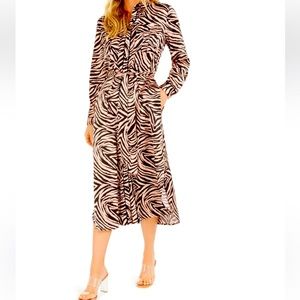 Bar III Women's Becca Tilley x Animal-Print Shirtdress Black Size Medium